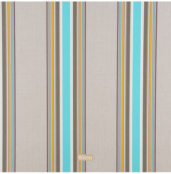 Tissu 320cm outdoor rayure turquoise