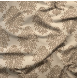 Tissu-lin-beige-motif-arabesque-taupe