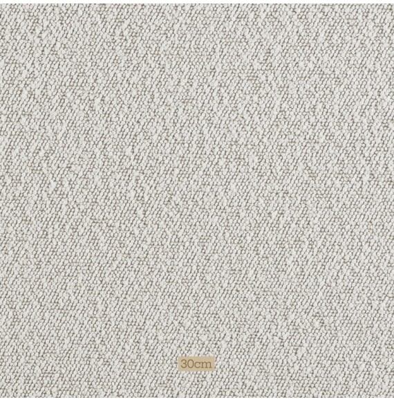 Tissu Brasilia bouclette blanc sur fond beige