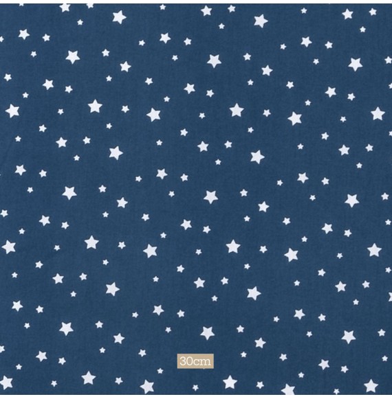 Tissu coton indigo Étoiles