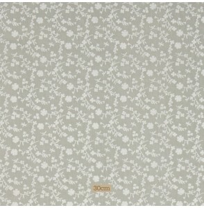 Tissu coton gris fleuri