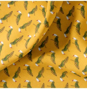 Tissu-coton-ocre-Toucan