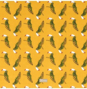 Tissu coton ocre Toucan