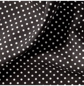 Tissu-coton-noir-Pois-blancs