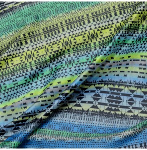 Tissu-viscose-géométrique-turquoise-vert