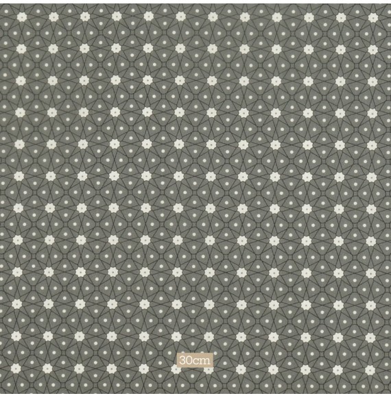 Tissu coton anthracite Géométrique