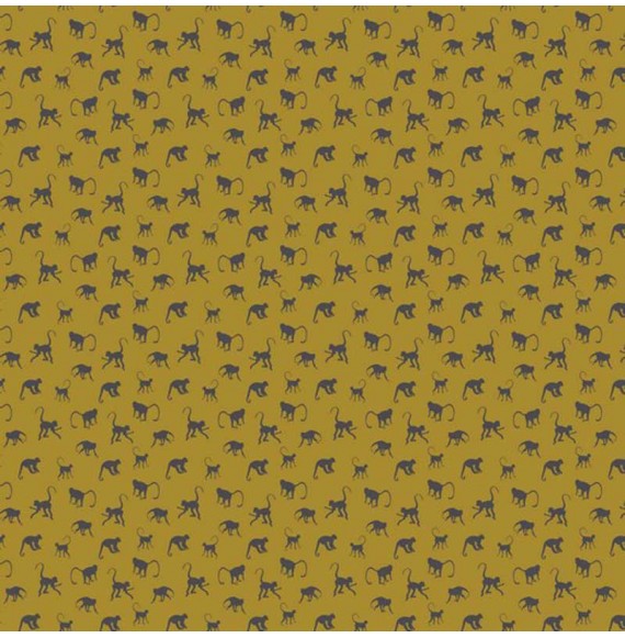 Tissu-satin-polyester-ocre-singe-anthracite