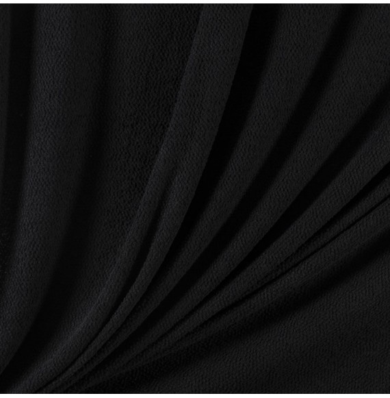 Tissu-tricot-bouclette-polyester-noir