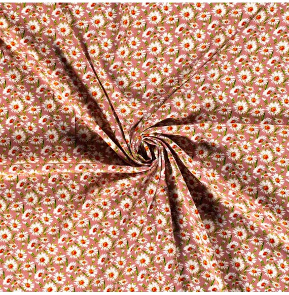 Tissu-crèpe-viscose-vieux-rose-marguerite