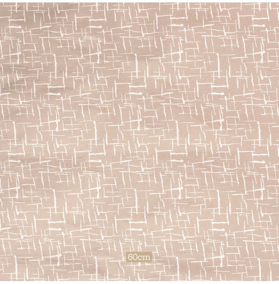 Tissu bengaline viscose stretch beige abstrait