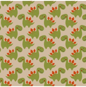 Tissu-jersey-coton-beige-dinosaure