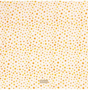 Tissu tetra double gaze blanc cassé pois orange