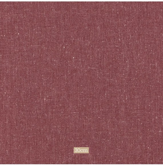 Tissu chiné aspect lin bordeaux