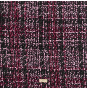 Tissu tweed noir bordeaux