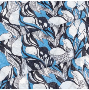 Tissu-crepe-bleu-motif-algues