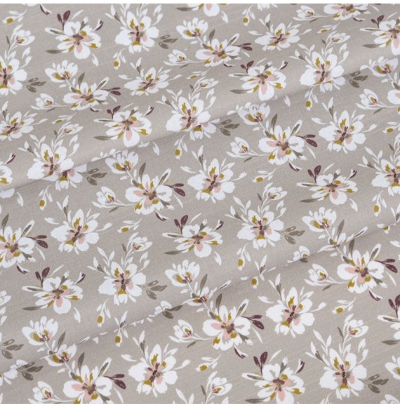 Tissu-coton-gris-fleuri