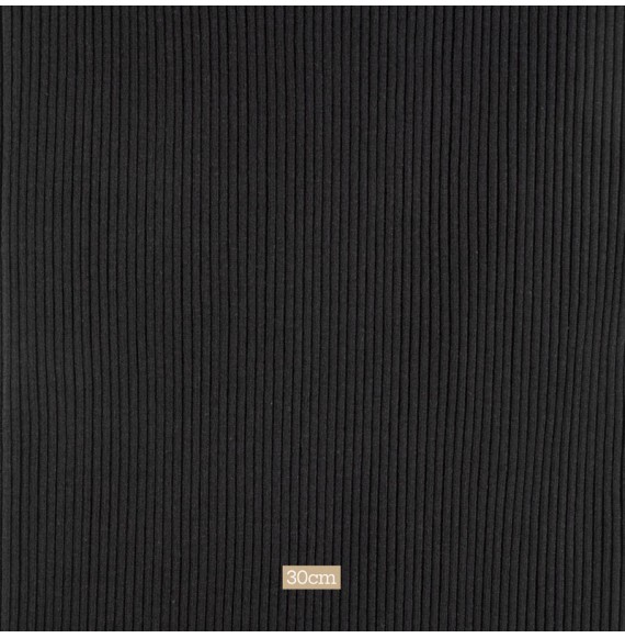 Tissu bord côte tubulaire épais noir