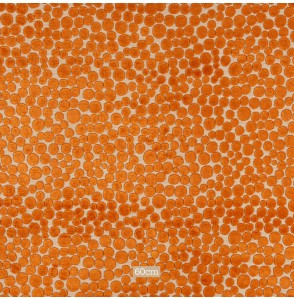 Tissu velours ameublement pois orange