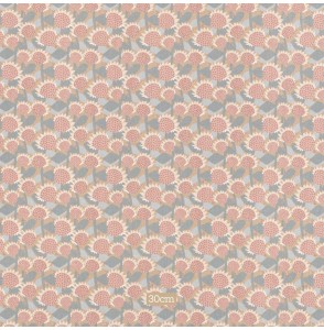 Tissu coton Bio tournesol vieux rose