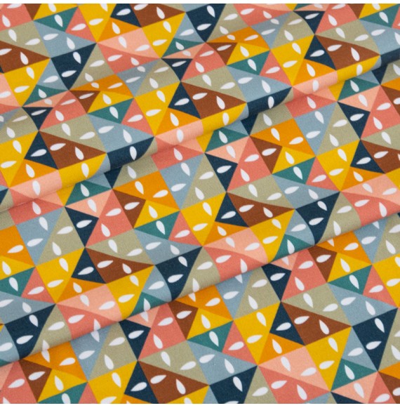 Tissu-jersey-coton-triangles-multicolores-