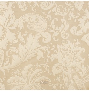 Tissu damas fleuri sable