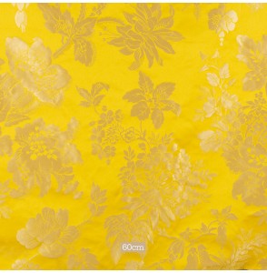 Tissu damas de soie jaune