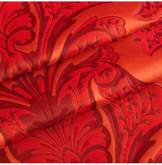 Tissu-jacquard-épais-rouge