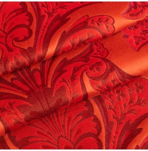 Tissu-jacquard-épais-rouge