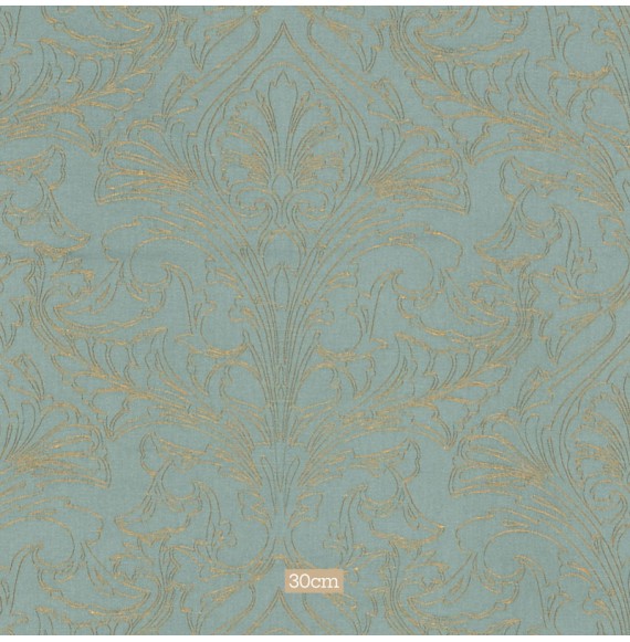 Tissu jacquard coton-lin turquoise