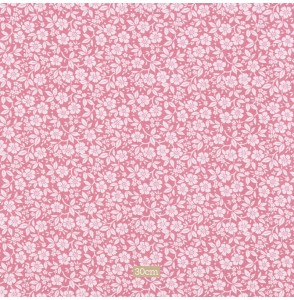 Tissu coton rose fleuri