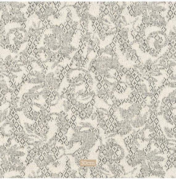 Tissu jacquard laine blanc noir