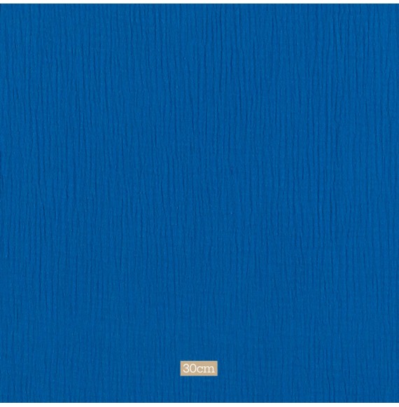 Tissu double gaze Tetra bleu cobalt