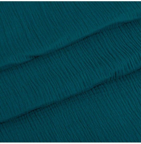 Tissu-double-gaze-Tetra-bleu-pétrole