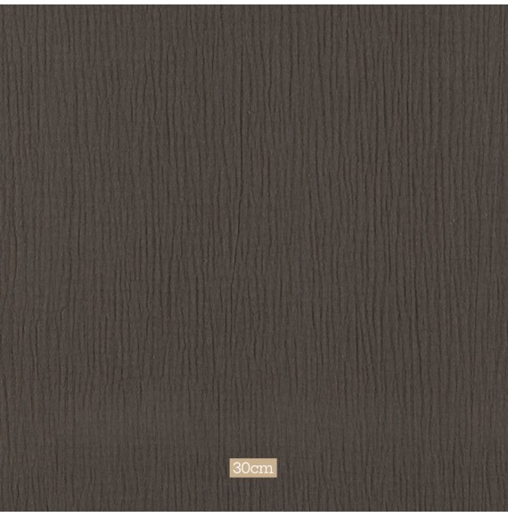 Tissu double gaze Tetra taupe foncé