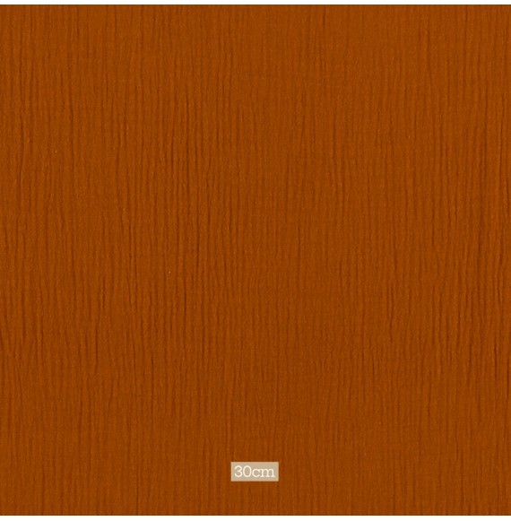 Tissu double gaze Tetra ocre foncé