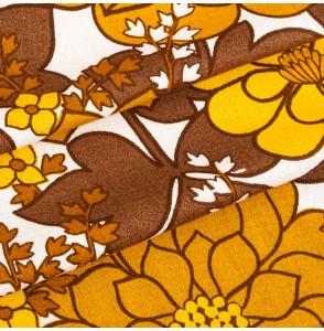 Tissu-vintage-authentique-fleuri-ocre