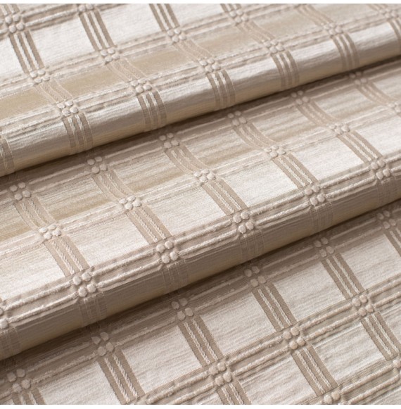 Tissu-jacquard-coton-et-soie-carreaux-naturel