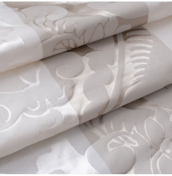 Tissu-jacquard-soie-coton-ligné-beige-arabesque