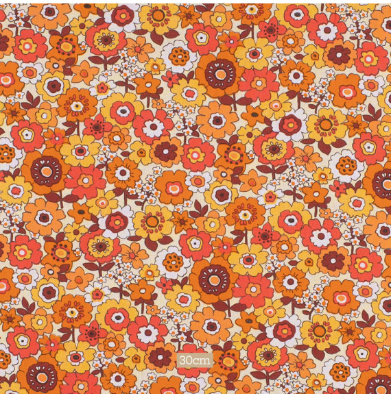 Tissu-coton-freuri-vintage-orange