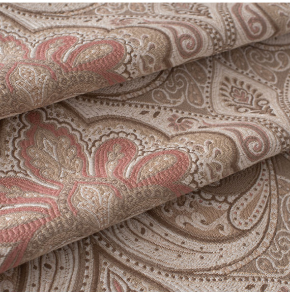 Beige-en-oudroze-paisley-jacquard-meubelstof