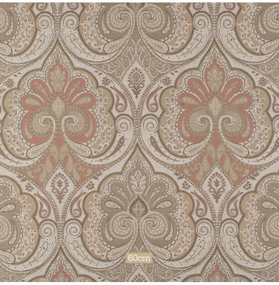 Beige-en-oudroze-paisley-jacquard-meubelstof