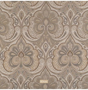 Tissu-ameublement-jacquard-motif-cachemire-beige-et-gris