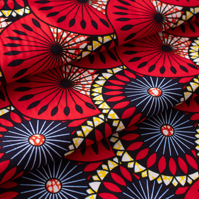 Tissu-Wax-cercle-rouge