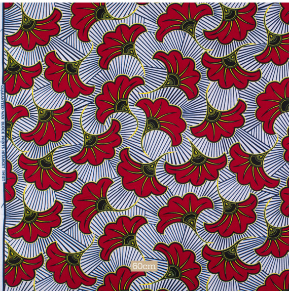 Tissu-Wax-feuille-rouge