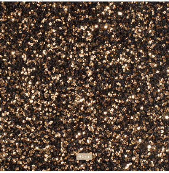 Tissu-velours-stretch-noir-brodé-sequin-dorée