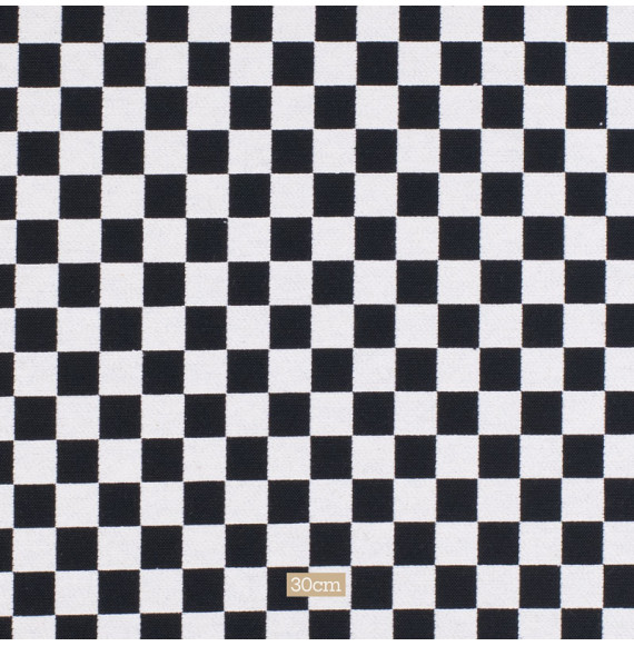 Tissu-jacquard-épais-damier-noir-et-blanc