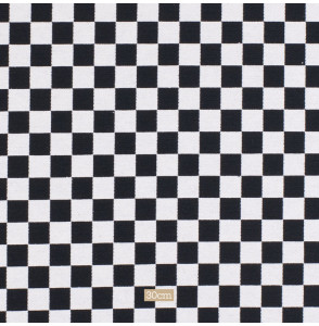 Tissu-jacquard-épais-damier-noir-et-blanc