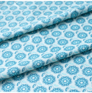 Tissu-coton-fleuri-vintage-turquoise