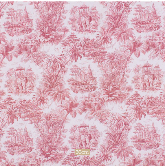 Tissu-viscose-toile-de-jouy-indien-rose