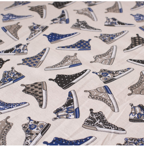 Tissu-coton-baskets-bleu